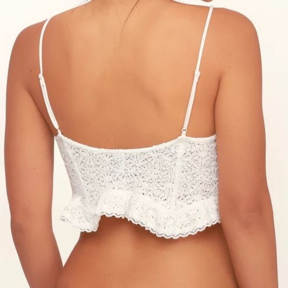 FREE PEOPLE Fleur De Lys Ivory Lace Crop Cami NEW! - Picture 2 of 7